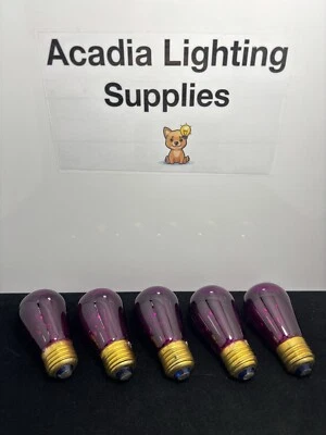 ⚡️5-Pack⚡️ TLR LONG LIFE PURPLE Bulbs 130V 11Watt  S14 Medium Base 🐕 Rare !! - Image 1 of 4