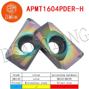 10 PIEZAS 90° APMT1604PDER-H ZM1135 inserto de fresado de carburo para cortador de fresado 400R - Imagen 1 de 8