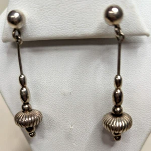 Antique Sterling Silver Dangle Drop Earrings 5.3 grams Silver - Picture 1 of 6