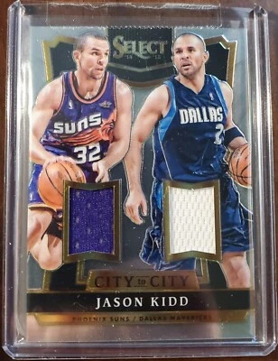2014-15 PANINI SELECT #16 CITY TO CITY JASON KIDD DUAL JERSEY PATCH RELIC /199 - Image 1 of 2
