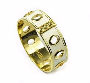 Coach 3/4 Inch Bangle Grommet Enamel / Gold Plated Brass 96353 Bracelet - NEW - Picture 1 of 6