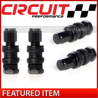 Circuit Performance VS33 Black Short Aluminum Bolt-In Valve Stems 33mm Set of 4 - Изображение 1 из 4