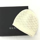 Gucci Knit Hat Wool Cap Made In Italy Beanie Ivory Ladies' Fashion Accessories