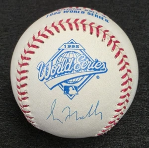 1995 GREG MADDUX Firmado Oficial Serie Mundial Béisbol-ATLANTA BRAVES-JSA - Imagen 1 de 8