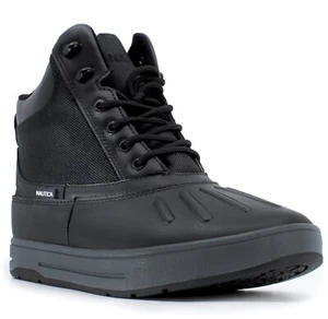 New! NIB Nautica Men's New Bedford Black Canvas Duck Boot 11 W - Picture 1 of 7