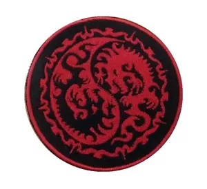 1 x Ying Yang Tattoo Dragon Logo Patch Motif Sewing Trimming - Picture 1 of 4