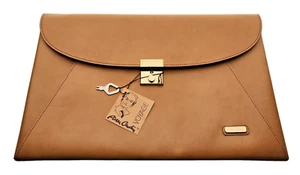 Vintage Executive PIERRE CARDIN Tan Leather Portfolio Briefcase With Key & Box - Picture 1 of 6