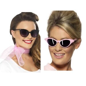 Pink Ladies Scarf and Glasses Grease 1950s Ladies Fancy Dress Hen Night Party  