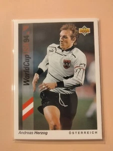 ANDREAS HERZOG #80 Austria vintage soccer card⚽93 Upper Deck World Cup free ship - Bild 1 von 2