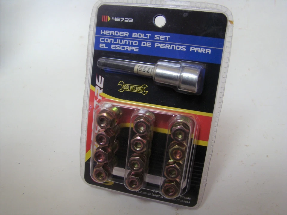 Spectre 46703 Exhaust Header Bolt Kit 3/8-16 x 3/4" w/Tool Grade 5 gold anodized - Image 1 of 1