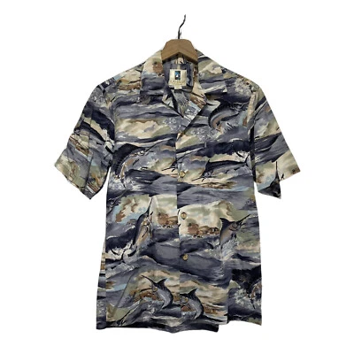 RARO! Camisa vintage KAHALA hawaiana/aloha/tropical/peces de la isla para hombre pequeña usada en excelente estado Foto 1 de 4
