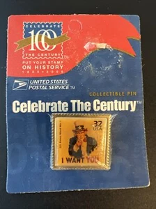 1998 SERVICIO POSTAL ESTADOS UNIDOS CELEBRAR EL SIGLO 100 AÑOS TÍO SAM PIN  - Imagen 1 de 3