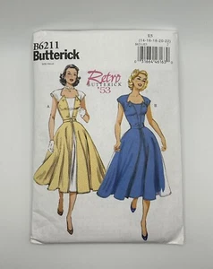 Butterick Retro 1953 Reproduction Sewing Pattern #B6211 Dress Size 14-22 Uncut - Picture 1 of 2