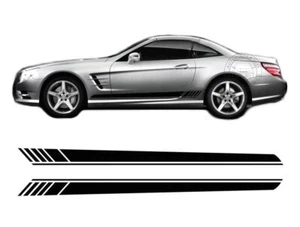 2 PCS Graphics Car Side Door Stripe Sticker For Mercedes Benz SLK55 AMG SLK200 - Picture 1 of 5