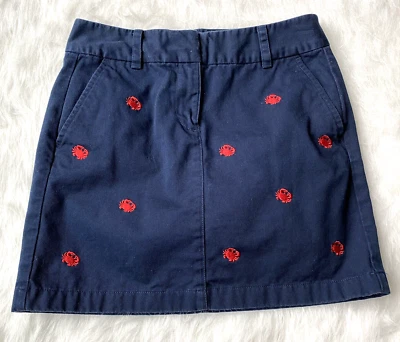 Vineyard Vines Mini Skirt Women's Size 2 Embroidered Crabs Canvas Beachy Preppy - Image 1 of 4