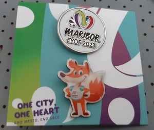 European Youth Olympics Festival EYOF 2023 Logo & Maskottchen Maribor Slowenien Pins - Bild 1 von 2