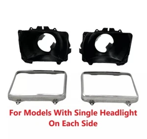 LH & RH Headlight Housing Buckets For 1981-1987 Chevy Truck w/ Single Headlamp - Picture 1 of 9