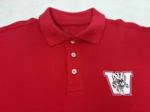 Wisconsin Badgers rotes Poloshirt Basketball Fußball neu mit Etikett 100 % Baumwolle Herren XL - Bild 1 von 6