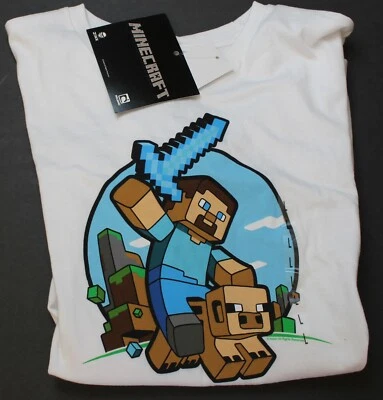 Camiseta Mojang Jinx Minecraft Blanca Manga Corta Adulto Talla Grande Foto 1 de 3