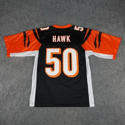 Camiseta de fútbol americano negra pequeña de los Cincinnati Bengals para hombre AJ Hawk #50 NFL Pro Line Foto 1 de 4