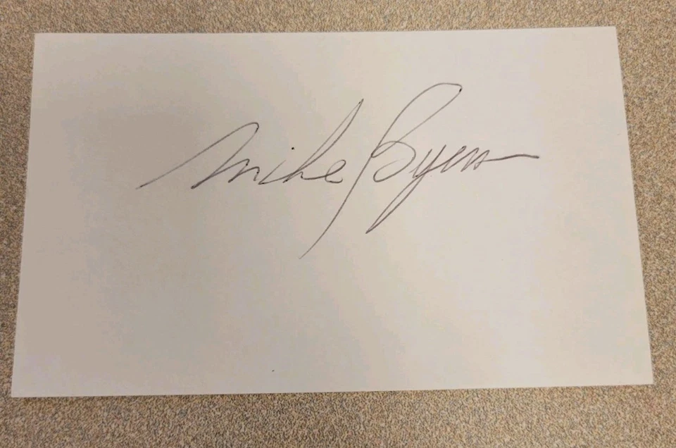 TARJETA ÍNDICE FIRMADA POR MIKE BYERS 3x5 autógrafo hojas de arce volantes reyes sables Foto 1 de 1