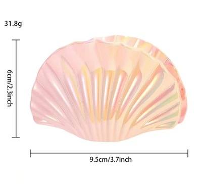 Prendas para la cabeza de playa boda iridiscente de dos tonos concha pinza de pelo plástico tiburón Foto 1 de 4