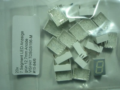 20x   7 Segment LED Anzeige grün 12,7mm Anode VISHAY  TDSG5156-M  #15-84/6#0g - Bild 1 von 4