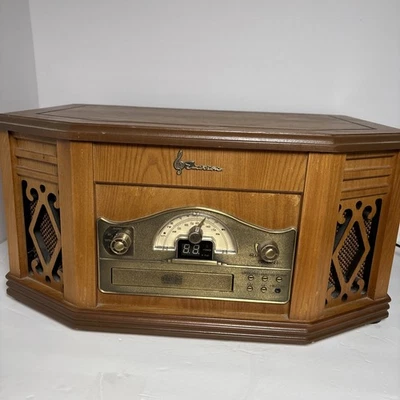 Vintage Emerson NR303TT 4-in-1 Player (CD, Tape, Phono, AM/FM Radio) Wood Case - Image 1 of 4