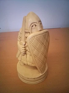 Medieval Charlemagne Replica Chess Pawn. Faux Ivory Look, Oversized Figure 15cm - Picture 1 of 6