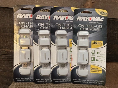 Rayovac Portable Power On The Go Charger PS68 Apple Blackberry Nokia Lot Of 4 - Image 1 of 4