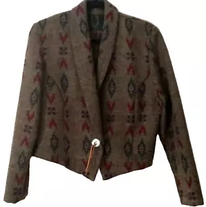 Mixed Blue Women Western ranch cowgirl blazer Med made USA wool poly line dance - Picture 1 of 5