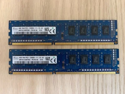 Hynix HMT451U6BFR8C-PB 8GB 2 x 4GB PC3-12800U DDR3 1600 CL11 Desktop Memory Kit - Image 1 of 3