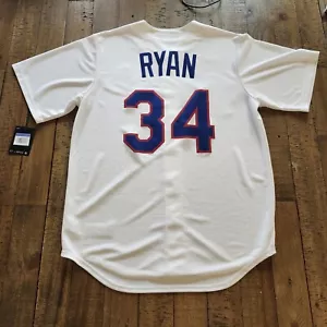 Nike Texas Rangers Nolan Ryan Home Cooperstown HOF Jersey White Sz M - Picture 1 of 9