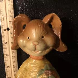 Vintage Coniglio Coniglio Testa di Bobble Nodder Decorazione Pasqua Gesso Ceramica Alta 7 - Foto 1 di 8