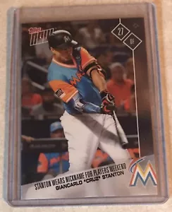 2017 Topps Now #PW-71 Giancarlo Stanton usa "Cruz" para jugadores MLB fin de semana - Imagen 1 de 2