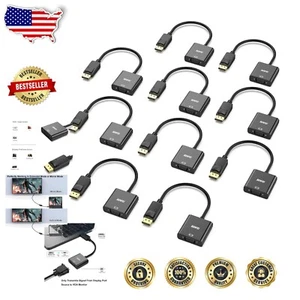 Premium DisplayPort to VGA Male to Female Adapter – 10 Count for Presentations - Picture 1 of 9