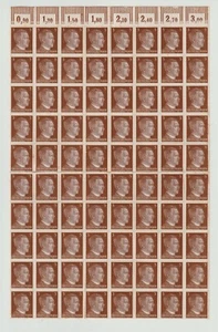 🇩🇪 GERMANY DEUTSCHE REICH 1941 Adolf Hitler 3 Complete Sheet 80 MNH - Picture 1 of 4