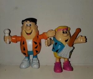 BARNEY and FRED DINO ROCKERS FIGURES 1991 THE FLINTSTONES PVC BENDABLE TOYS - Picture 1 of 2