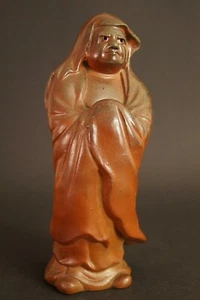 Japanische Bizen Bodhidharma (Daruma) Statue Figur Japan Figurine - Picture 1 of 12
