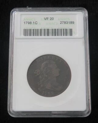 1798 Draped Bust Large Cent * ANACS Graded VF 20 * Old Holder * Beautiful - Image 1 of 4