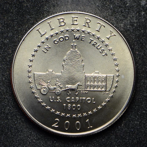 2001-P US Capital Commemorative Half Dollar No Cap BU (bb11011) Cover