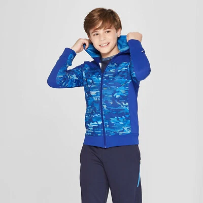 C9 Champion Boys' Printed Tech Fleece Full Zip Hoodie Blue Size X-Small (4-5) - Image 1 of 3