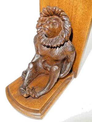 Rare! Gibbon Monkey Bookend Black Forest 19th Century - Image 1 of 4