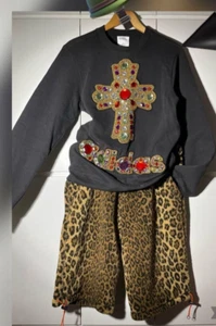 Adidas x Jeremy Scott Bijou Cross M Originals Collaboration Sweatshirts Used - Picture 1 of 7