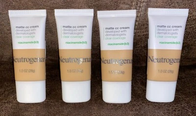 (4) Neutrogena 2.7 Warm Peach Tone Clear Coverage Flawless Matte CC Cream 1oz - Image 1 of 3