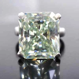 RARE 9.60 Ct Certified Treated Grey Diamond Solitaire Ring 925 Sterling Silver - Picture 1 of 7
