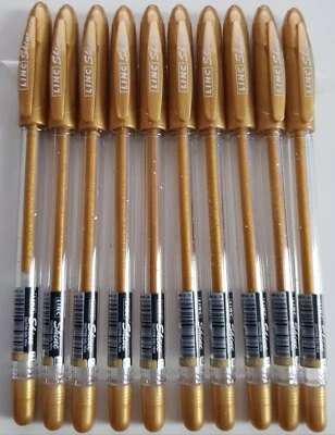 10 x Linc Sparkled GOLD & SILVER & ASSORTED GLITTER Gel Pens 1.0mm FINE Tip