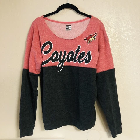 New Era Arizona Coyotes Red/Black Colorblock Scoop Neck Pullover Sweatshirt (Sm) Cover