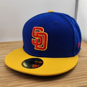 San Diego Padres Fitted Hat, Royal Blue & Yellow Empire Cap, New Era 5950, 7 3/4 - Picture 1 of 11