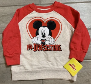 NEW 18 M Disney Junior Mickey Mouse Mr. Irresistible sweatshirt top Valentines - Picture 1 of 5